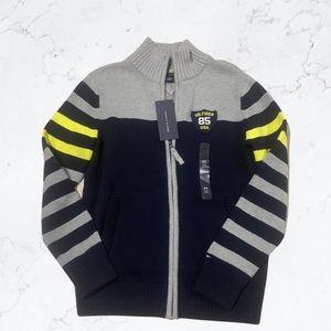 Tommy Hilfiger striped boys zip up sweater